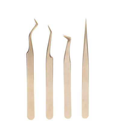 8pcs Eyelash Extension Tweezers Set - Curved & Straight Stainless Steel Beauty Tools for Professional Eyelash Application - Buy Online on SooperMarket.com