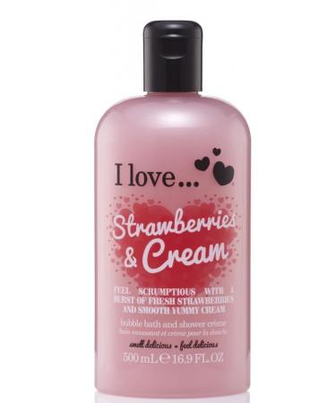 I Love... Strawberries & Cream Bubble Bath And Shower Creme 500ml