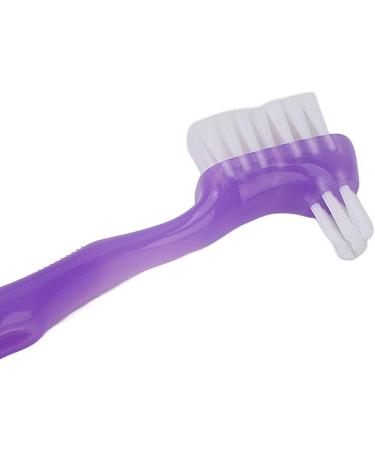 False Teeth Brush Plaque Removal Denture Toothbrush Double Sided Ergonomic Portable Soft Hair for Home Travel for Elderly(Purple) - Buy Online on SooperMarket.com