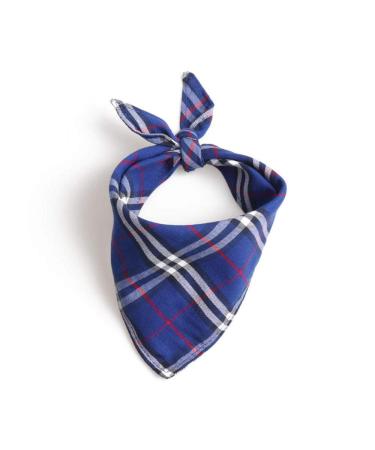 UANOU Dog Bandanas Triangle Bibs Cotton Scarf Red Plaid Printed For Puppy Small And Medium Pet Supplies M Blue