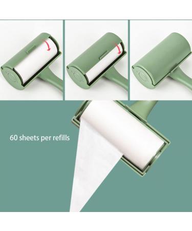 Solid Color Lint Roller for Clothes - 1 Handle & 6 Extra Sticky Refills - 360 Sheets Total - Best Pet Hair Remover Tool - Wh White - Buy Online on SooperMarket.com