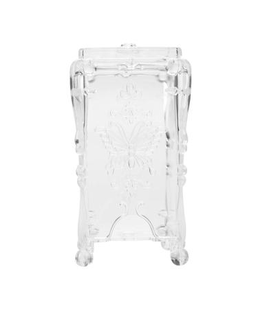 Cosmetic Makeup Cotton Pads Organizer Nail Art Cotton Wipe Storage Box Nail Art Cotton Makeup Tools(Transparent)