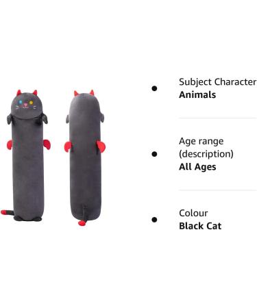 28in Black Cat Plush Pillow Stuffed Animal - Soft Squishy Toy for Kids - 28inch/70cm - Buy Online on SooperMarket.com