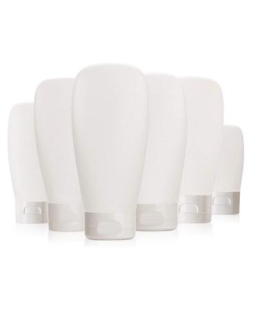 6Pcs 150ml/5oz Clear Plastic Empty Refillable Cosmetic Soft Tubes Squeeze Travel Bottle with Flip Cap Makeup Sample Container Dispenser for Facial Cleanser Shampoo Body Hand Lotion Shower Gel