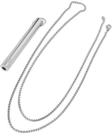 Stress Relief Mindful Necklace Increase Lung Volume Reduce Anxiety Mindful Breathing Necklace Skin Friendly for Men for Daily Wear (Steel Color) - Buy Online on SooperMarket.com