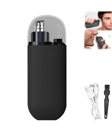 LONGLUAN Gelmalls Nose Trimmer Portable Nose Hair Trimmer Painless & Precision 2024 New Rechargeable Portable Nose Hair Trimmer Washabl Easy Cleansing Nose Hair Trimmer for Travel (Black)