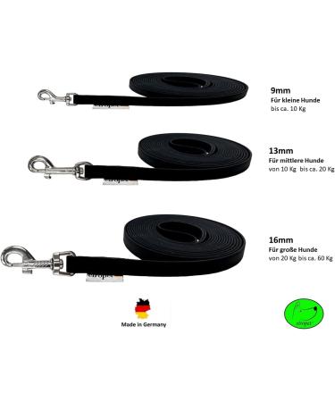 Buy Drag Line Biothane Dog Leash for Small Dogs - 9mm 3m 5m 10m 15m | Durable No Hand Loop Black - Shop Internationally! - Buy Online on SooperMarket.com