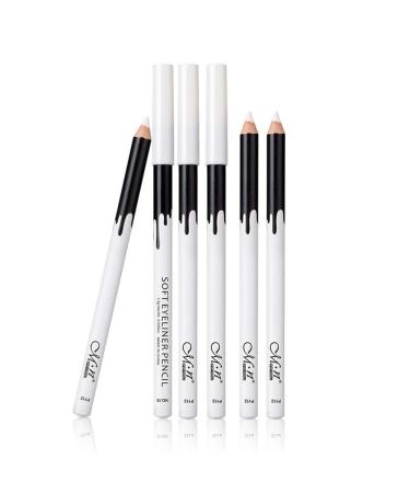 KAIQIKAIXI 6 White Eyeliner Pencils - Professional Waterproof Long-Lasting Eye Brightener & Lip Liner Set - Buy Online on SooperMarket.com