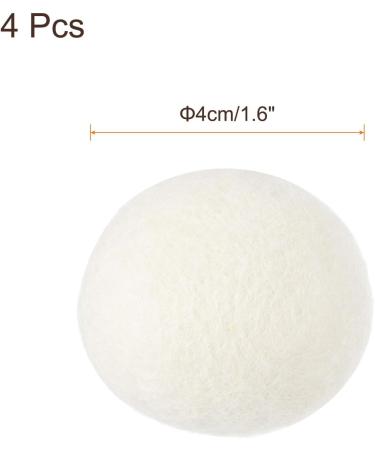 sourcing map 4 Pcs Wool Dryer Balls 1.6 Inches Wool Laundry Dryer Balls for Reducing Clothing Static and Wrinkles White 1.6" White - Buy Online on SooperMarket.com