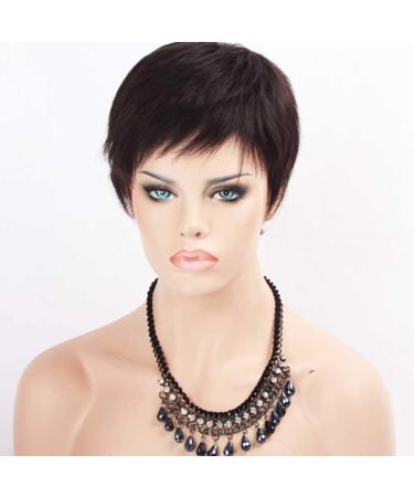 Shop 8-Inch Straight Human Hair Wigs with Bangs | Glueless Bob Wigs for Black Women | Brazilian Remy Short Hair - 130% Density - Buy Online on SooperMarket.com