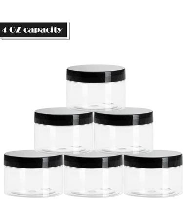 Qeirudu 4 oz Plastic Jars with Lids - 24 Pack Clear Round Containers for Body Butter, Scrubs, Lotions - Refillable Cosmetic Storage - Buy Online on SooperMarket.com