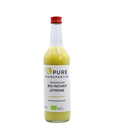 Pure Ginger-High-quality Peruvian organic-ginger with lemon without sugar and artificial additives 100% organic (DE- KO-005) 500 ml organic ginger-mit lemon 1x500ml