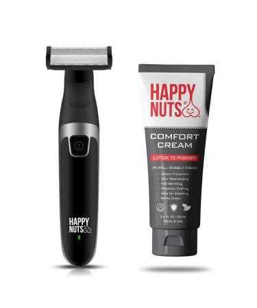 Happy Nuts Comfort Cream Ball Deodorant for Men and The Ballber Groin Hair Trimmer by Happy Nuts