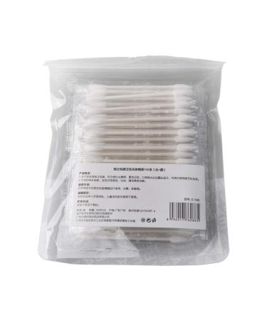 QERMULA Disposable Double Ended Cotton Swabs Individually Wrapped for Portable Travel Cotton Buds 100#