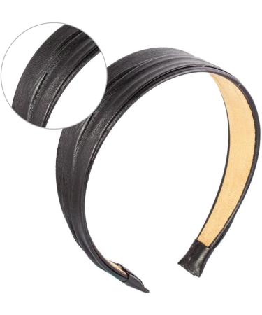Hair Hoop Vintage Faux Leather Headband Wide Padded Hair Band Fashion Comfortable Headbands Accessories for Women Girls (Black) - Buy Online on SooperMarket.com