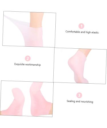 Beavorty 3 Pairs Sock Booties for Women Lotion Spa Moisturizing Gel Booties Moisturizing Heel Sleeves Beauty Care Silicone Gel Skin Protect Soles Sebs Sole Pads Miss High Heel Crack Pink - Buy Online on SooperMarket.com