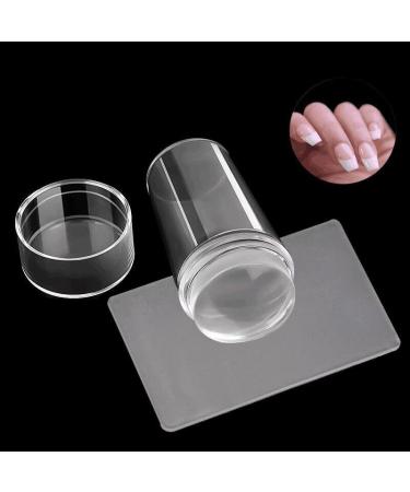 zalati Nail Art Stamper Silicone Nail Transfer Stamp for DIY French Style - Transparent