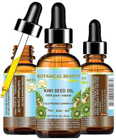 CHATEAU COSMETICS BOTANICAL BEAUTY KIWI SEED OIL. 100% Pure/Natural/Undiluted/Virgin Cold Pressed Carrier oil. 0.5 Fl.oz.- 15 ml