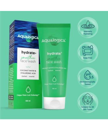 Hydrate+ Face Wash | Gentle Deep Cleansing & Hydration | Hyaluronic Acid & Coconut Water | Unisex Facial Cleanser for All Skin Types - 3.38 Fl Oz - Buy Online on SooperMarket.com