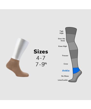 Cosyfeel Women Loose Diabetic Socks | 4-Pack Neuropathy Ankle Socks for Ladies | Super Soft Eco-Friendly Bamboo Material | Durable with Seamless Toe | Multicolour Patterns | 4 Seasons 7-9 1/2 HAZEL - Buy Online on SooperMarket.com