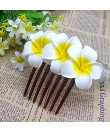 Flower Hair Comb Plumeria Head Piece for Women Girls Hawaiian Floral Hair Clips Pins Bride Bridesmaids Hair Accessories