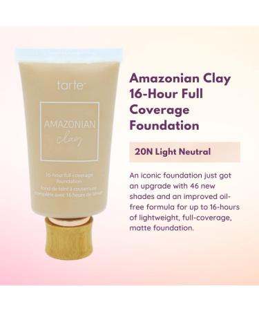 Tarte Amazonian Clay 16-Hour Full Coverage Foundation - 20N Light Neutral 1.7 Fl Oz - Buy Online on SooperMarket.com