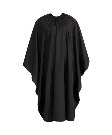 DreamGenius Professional Barber Cape -Waterproof Salon Cape for Men with Adjustable Closure for Hair Cutting,Hair Dye, Hair Coloring, Black, Sleeveless 1 Count (Pack of 1) Black