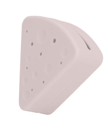 Triangular Powder Storage Box Puff Holder Easy to Clean Convenient Double-sided Air Vent Smooth-closing Silicone Portable for Home Travel (Chocolate Color)