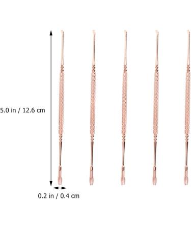 5pc Spring Earpicks Wax Curette Set - Stainless Steel Ear Cleaner for Adults | Comfortable and Sturdy Earwax Remover with Simple End Design - Buy Online on SooperMarket.com