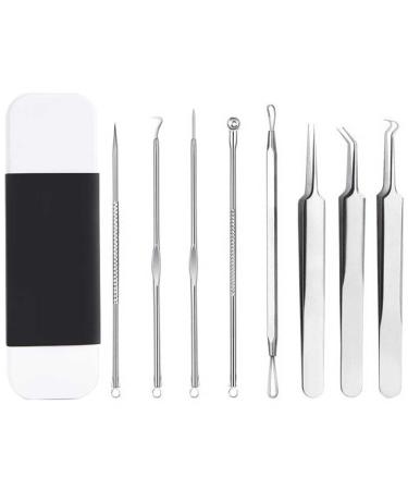 Blackening remover comedon remover 8 pieces made of stainless steel with a metal case for pimples blackheads arrival distance for face and nose