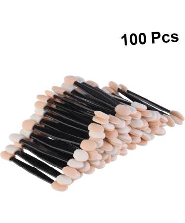 FOYTOKI 100 Pcs Cosmetic Eyeshadow Eyeshadow Brush Eyeshadow Makeup Double Head Eyeshadow Black Size 2 Black - Buy Online on SooperMarket.com