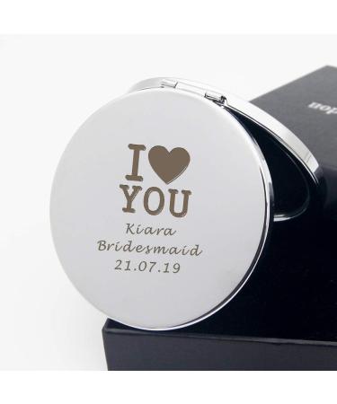 Howson London Personalized Compact Mirror for Girl | Birthday, Valentine's Day, Wedding Anniversary, Mother's Day | Customized Gift for Her, Mum, Bridesmaid, Friend - Hearts - Buy Online on SooperMarket.com