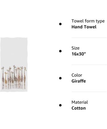 Cute Cartoon Giraffe Hand Towels - Soft & Absorbent | Perfect for Bathroom, Hotel, Gym & Spa | 16 x 30 Inches White - Buy Online on SooperMarket.com