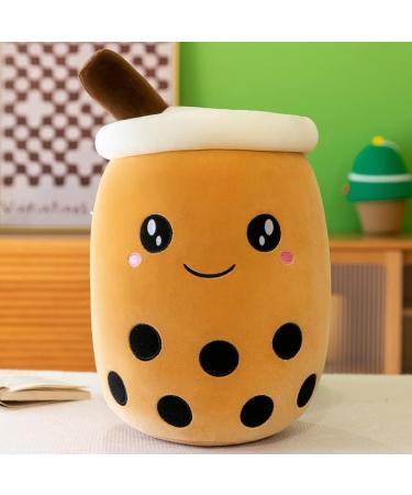 SPIRTUDE 2Pcs Boba Plush Set - Cute Strawberry & Brown Bubble Tea Stuffed Plushies 24cm - Soft Squishy Pillow for Kids Girls - Buy Online on SooperMarket.com