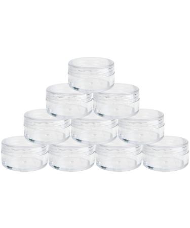 (Quantity: 10 Pieces) Beauticom 10G/10ML Round Clear Jars with Screw Cap Lids for Makeup Lotion Creams Eyeshadow Cosmetic Product Samples - BPA Free