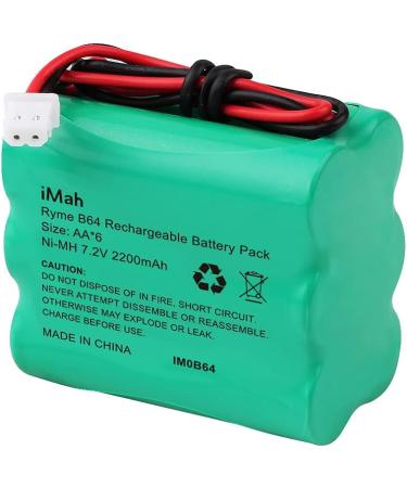 iMah Ryme B64 6-Cell AA 7.2V 2200mAh Battery - Replacement for Security Alarm System GP2200AAH6YMX GP2200AAM6YMX GP130AAM6YMX GP211AFH6XMK - Buy Online on SooperMarket.com