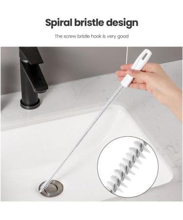 60CM/23.62Inch Sink Cleaning Pipe Brush Flexible Drain Unblocker Tube Brush Household Sewer Dredging Tool Waterpipe Overflow Cleaner Hair Catcher Pipe Cleaning Brush for Bathroom Kitchen Drain White - Buy Online on SooperMarket.com