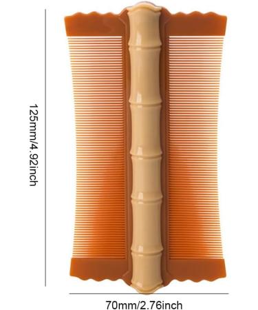 AMZLORD Lice Comb Flea Lice Removal Comb Double-sided Hair Nit Comb Fine Tooth Hair Grooming Comb Bamboo Shape for Cats Dogs Orange - Buy Online on SooperMarket.com