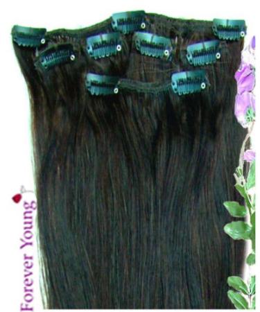 Forever Young Real Human Hair Extensions Clip In Half Head 40g Dark Brown #2 18" Length