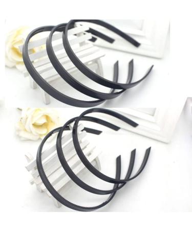 6 Pieces black headband women with teeth skinny plastic headbands thin hairbands with teeth comb for women men girls - Buy Online on SooperMarket.com