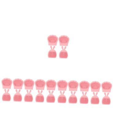 minkissy 24 Pcs Rabbit Ears Facial Brush Body Cleansing Brush Face Cleansing Brush Face Head Scrubber Facial Exfoliator Tool Lady Facial Brush Pink Detergent Miss Cute Silica Gel Light Pinkx6pcs 7.5x7.5cmx6pcs