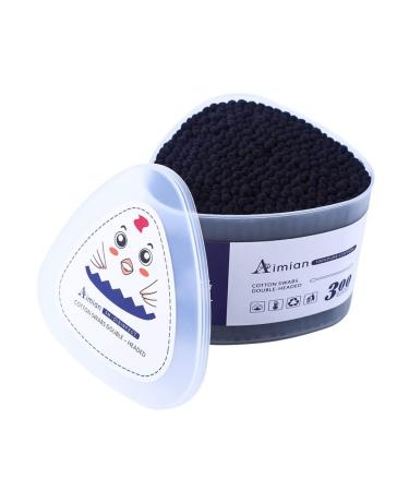 Organic Cotton Swabs 300 Count - Cruelty-Free, Biodegradable, Disinfection Pure Cotton Buds - Double Head Spiral + Round - Black Paper Stick - Buy Online on SooperMarket.com