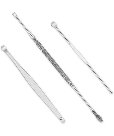 6Pcs Ear Curette Clean Spoon Wax Remover & Earpick Beauty Tools - Silver One Size - Buy Online on SooperMarket.com