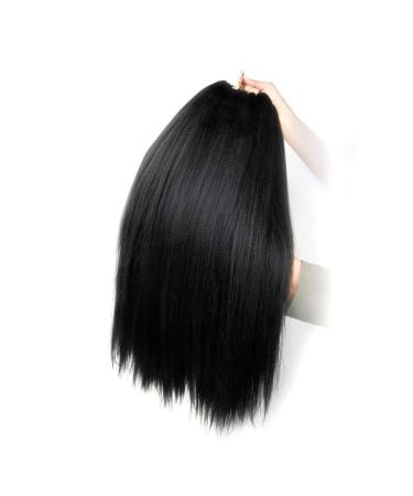 Difunee Pre-stretched Braiding Hair 24 Inch 8 Packs Black Yaki Texture Crochet Hair | Box Braids Hot Water Setting Synthetic Extensions - 1B (Pack of 8) - Buy Online on SooperMarket.com