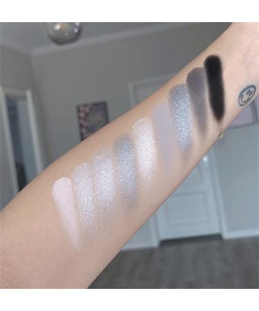Go Ho Black Grey White Smokey Eyeshadow Palette - 9 Matte & Shimmer Shades for Waterproof Cool Daily Makeup | Prism Mirror Included - Buy Online on SooperMarket.com