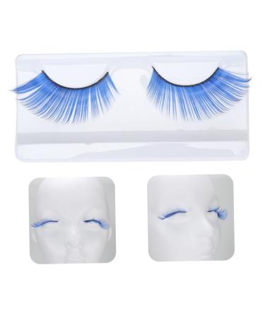 2 Pairs Blue Long Eyelashes Halloween Fake Lashes Performance Eyelashes Girl Outfit Outfits Artificial Eyelashes Makeup Long Fake Eyelashes Halloween Eye Makeup Fancy Fake