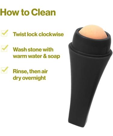 Oil Absorbing Roller - Natural Volcanic Stone Facial Oil Control Stick Mini Massager | Best for Oily Skin - Buy Online on SooperMarket.com