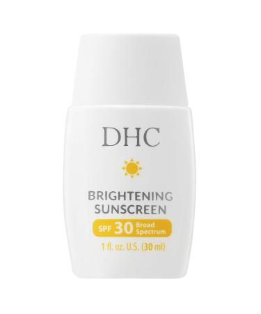 DHC Brightening Sunscreen SPF 30 Broad Spectrum  Mineral-Based  Brightening  Premature aging  Fragrance and Colorant Free  Ideal for All Skin Types  1 fl. oz.
