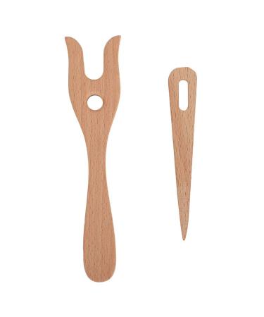 Yosoo Health Gear Knitting Fork Weaving Tools  Lucet Fork  Fork Type Wooden Knitting Tools DIY Weaving Tools for Bracelet Necklace Braided Tools