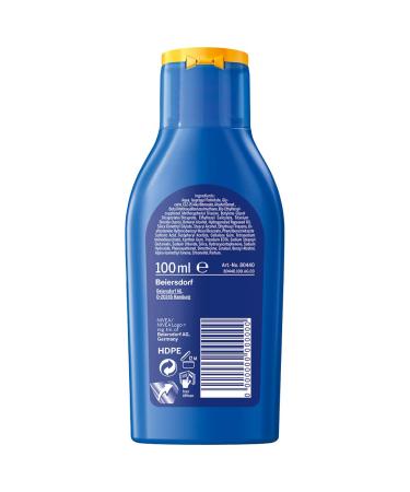 Nivea Sun Protection & Care Sun Milk LSF 30 - Travel Size Sunscreen (100ml) | 48h Moisture & UVA/UVB Protection - Buy Online on SooperMarket.com